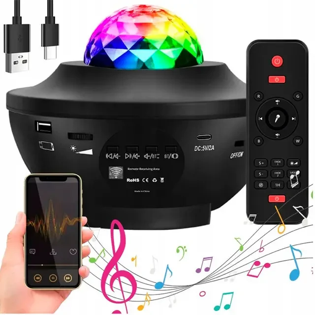 Проектор зоряного неба нічник світлодіодний з пультом "Галактика" Bluetooth LY-427 - фото 1 - id-p2142234925