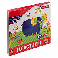 Пластилин 1 Вересня Zoo Land 12 цветов 240 г (540586)