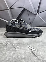 Мужские черные кроссовки Nike 02-34/10 Серый комуфляж Кроссы найк для Мужчины ShoppinGo Чоловічі чорні