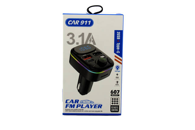 Трансмітер FM MOD HZ 607 BT 2USB+ TYPE C(200), фото 1