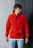 Худи красный стаф на флисе Staff red logo oversize fleece ShoppinGo Худі червоне стаф на флісі Staff red logo