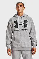 Мужское серое худи UA Rival Fleece Big Logo HD Under Armour