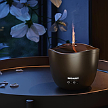 Ультразвуковий Аромадифузор Sharp з ефектом полум'я свічки колір чорний із рожевим золотим 200 мл., фото 4