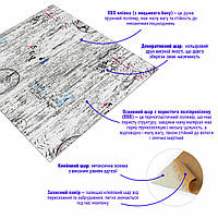 Lb Стеновая 3D панель мягкая самоклеющаяся декоративная 3д самоклейка под дерево париж 700x700x5мм (085)