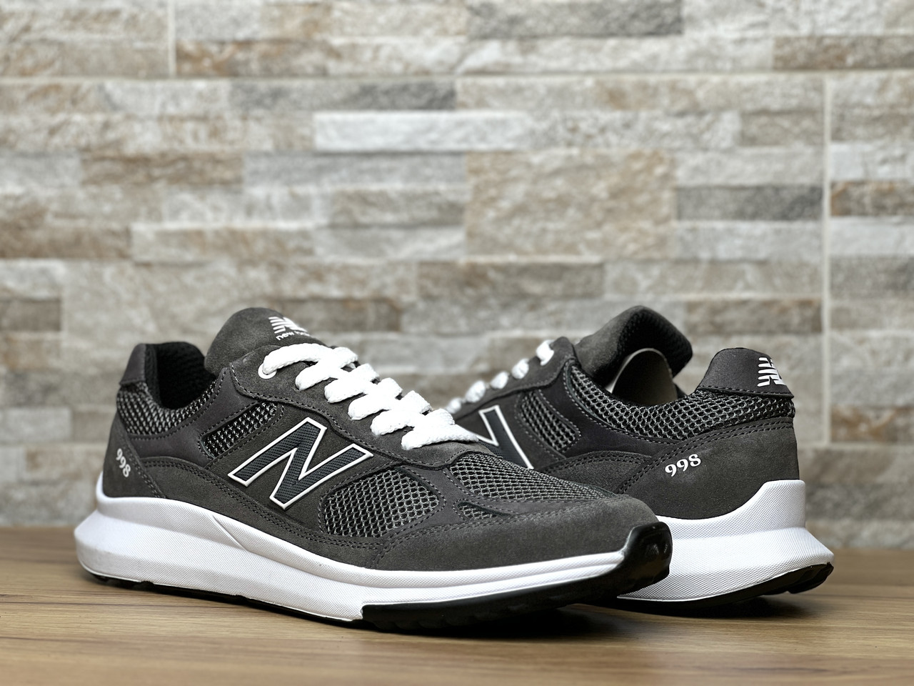 Кроссовки мужские сетка New Balance Grey - фото 8 - id-p2142258880