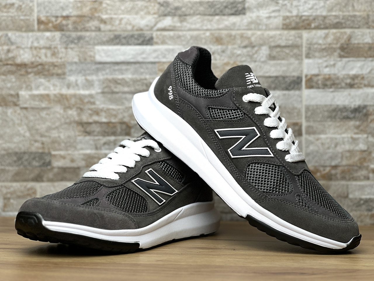 Кроссовки мужские сетка New Balance Grey - фото 10 - id-p2142258880