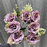 Букет троянда з лавандою 7 голів 42 см бузкова, фото 3