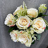 Букет троянда з лавандою 7 голів 42 см шампань, фото 2