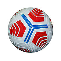 Мяч футбольный размер 5 Белый с сине-красными полосками