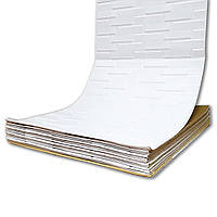 Самоклеющаяся декоративная 3D панель белая кладка в рулоне 3080x700x5мм