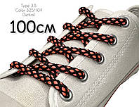 Шнурки для обуви Kiwi (Киви) круглые простые 100 см 5 мм цвет чёрно-розовый (упаковка 36 пар)Тип3.5 "Сетка"