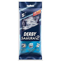 Одноразові станки з подвійним лезом Derby Samurai 2 - 5 шт