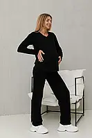 Костюм в рубчик для беременных и кормящих Norwich, черный - S