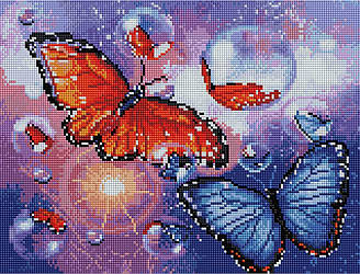 Алмазна мозаїка 30х40 Казкові метелики ST448