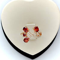 Кольцо Веточка с красными кристаллами фирма Xuping M&L размер 16.17.18.19.20. 17