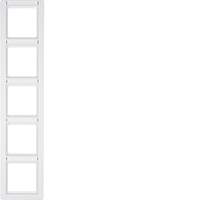 Hager Berker Рамка для розетки 5Х с полем для надписи, полярная белизна, Q.1 (Арт. 10156019)