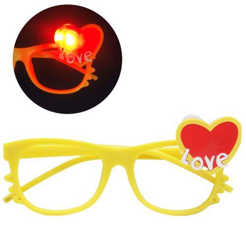 Сияющие очки без линз "Сердечко", желтые [tsi209178-TCI] - фото 1 - id-p2142301833