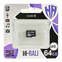 Карта памяти Hi-Rali microSDXC (UHS-1) 64 GB Card Class 10 без адаптера NST