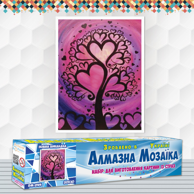 Алмазна вишивка (набір) "Дерево кохання" (DM-244), фото 1
