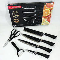 Набор кухонных ножей из стали 6 предметов Genuine King-B0011, набор ножей для кухни, кухонный набор ножей