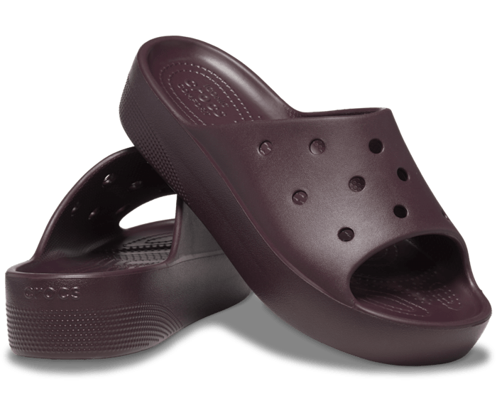Crocs Platform slide шльопанці крокс на платформі, колір вишня.