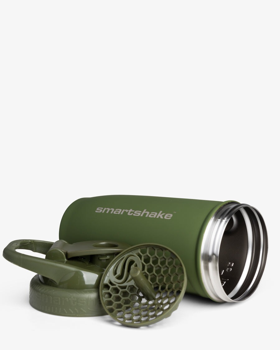 Шейкер спортивный SmartShake металлический Reforce Stainless Steel 30oz/900ml Army Green NST - фото 3 - id-p2142294182