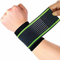 Бандаж эластичный для запястья RIAS Wrists Support Black-Green (3_04587)