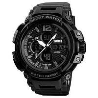 Часы наручные мужские SKMEI 1343BK BLACK, часы тактические противоударные тактические часы. Цвет: черный NST