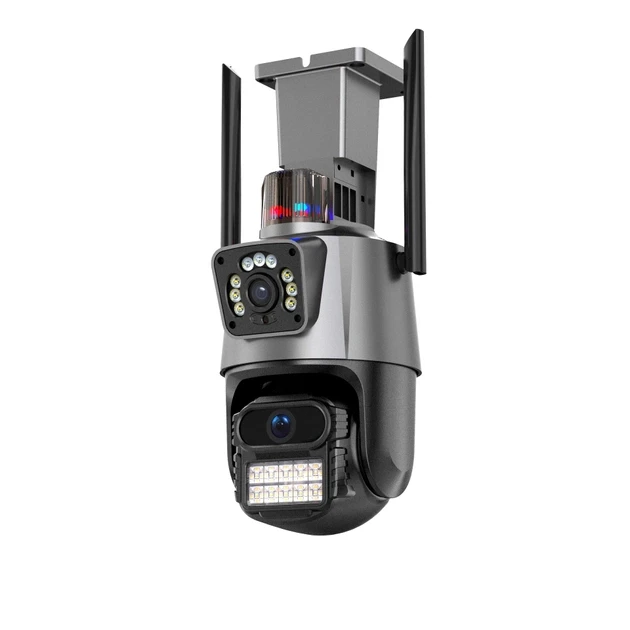 Уличная охранная поворотная WIFI камера Dual Lens Zoom 8MP сирена, зум, iCSee удаленным доступом онлайн NST - фото 5 - id-p2142300088