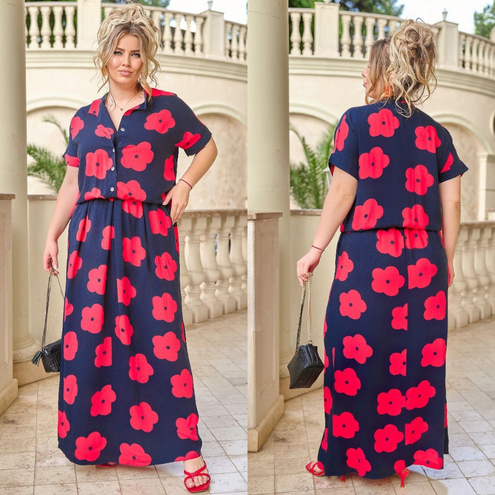 Штапельне довге плаття, фото 1