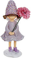 Декоративная статуэтка "Девочка-Лаванда" 10х7.5х20см, полистоун, пурпурный NST