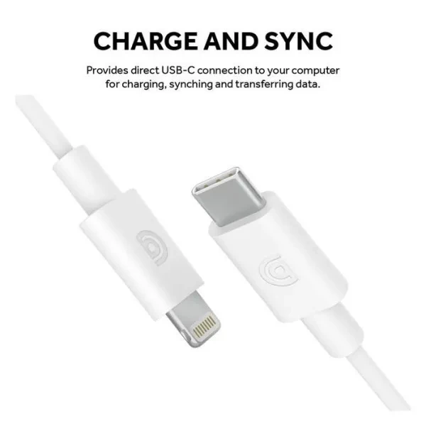 Дата-кабель Griffin USB-C (тато)  -  Lightning (тато), 1.2m White (GP-066-WHT)