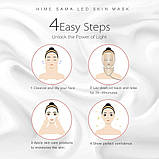 Світлодіодна маска для обличчя HIME SAMA - 7-колірна світлодіодна маска для догляду за шкірою обличчя та шиї, синя та червона світ, фото 4