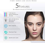 Світлодіодна маска для обличчя HIME SAMA - 7-колірна світлодіодна маска для догляду за шкірою обличчя та шиї, синя та червона світ, фото 2