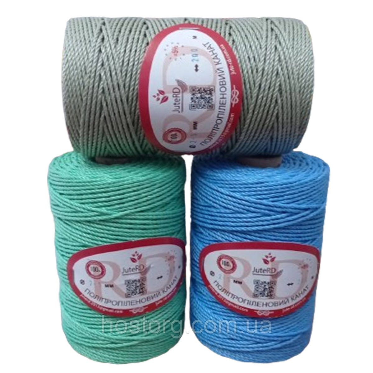 Мотузка поліпропіленова плетена надміцна Jute RD 2.5 мм х 200 метрів