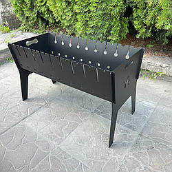 Розбірний дворівневий Мангал похідний на 10 шампурів 3мм