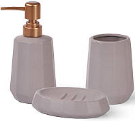 Набор аксессуаров Fissman Cappuccino-11 для ванной комнаты: дозатор, мыльница и стакан NST