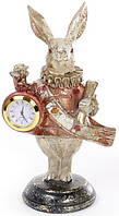 Декоративная фигурка с часами "Белый Кролик" 21см, медный кафтан NST