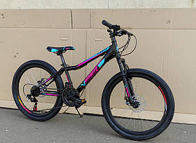 ✅ Гірський Підлітковий Велосипед Viper Forest 24 D+ Рама 12,5 Чорний