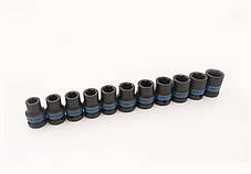 Набір ударних головок 1/2" 10-21 мм 11шт 6-гранні King Tony 4412MP, фото 4