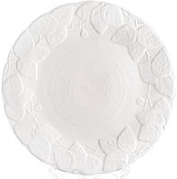 Набор 2 обеденные тарелки "White City Листья" Ø26см, белый фарфор NST