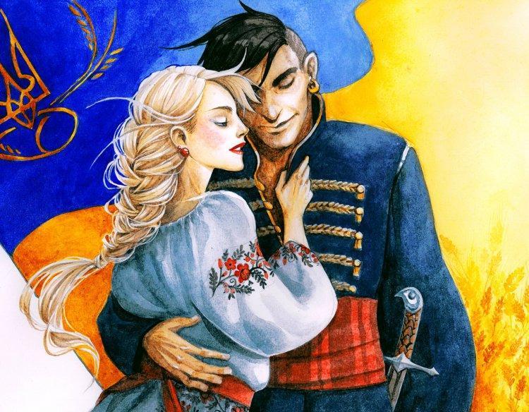 Алмазна мозаїка 40x50 "Козак і козачка" SP116