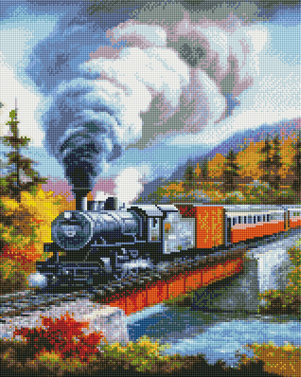 Алмазна мозаїка 40х50 "Поїзд" SP119, фото 1