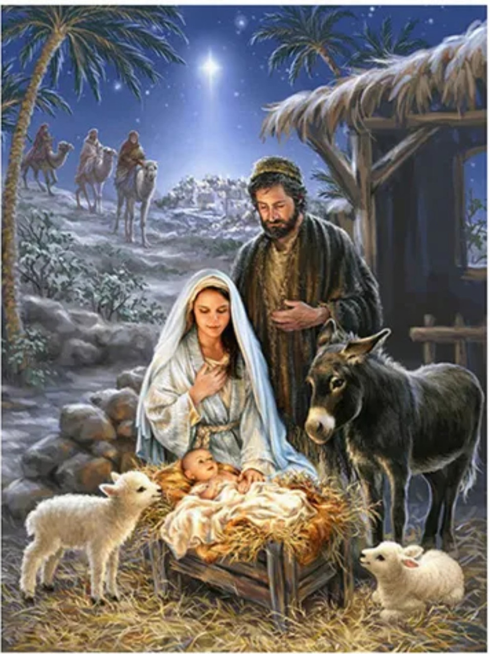 Алмазна мозаїка 40x50 Ікона "Різдво" SP118, фото 1