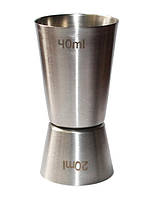Джиггер Hauser 40мл/20мл. Мерный стакан из нержавеющей стали NST