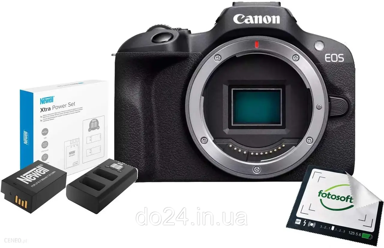 Фотоапарат Canon EOS R100 BODY + ładowarka i Newell zamiennik LP-E17
