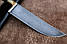 Ніж туристичний Пчак 7, ручної роботи з дамаської сталі, стане чудовим помічником у поході, плюс чохол., фото 4
