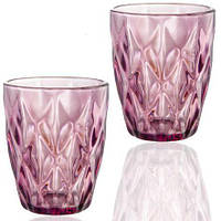 Набор 6 стаканов Elodia Грани 280мл, розовое стекло NST