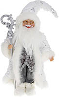 Фигура "Санта с Посохом" 45см (мягкая игрушка), белый с серым NST