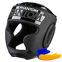 Боксерский шлем Phantom APEX Full Face Black (капа в подарок) NST